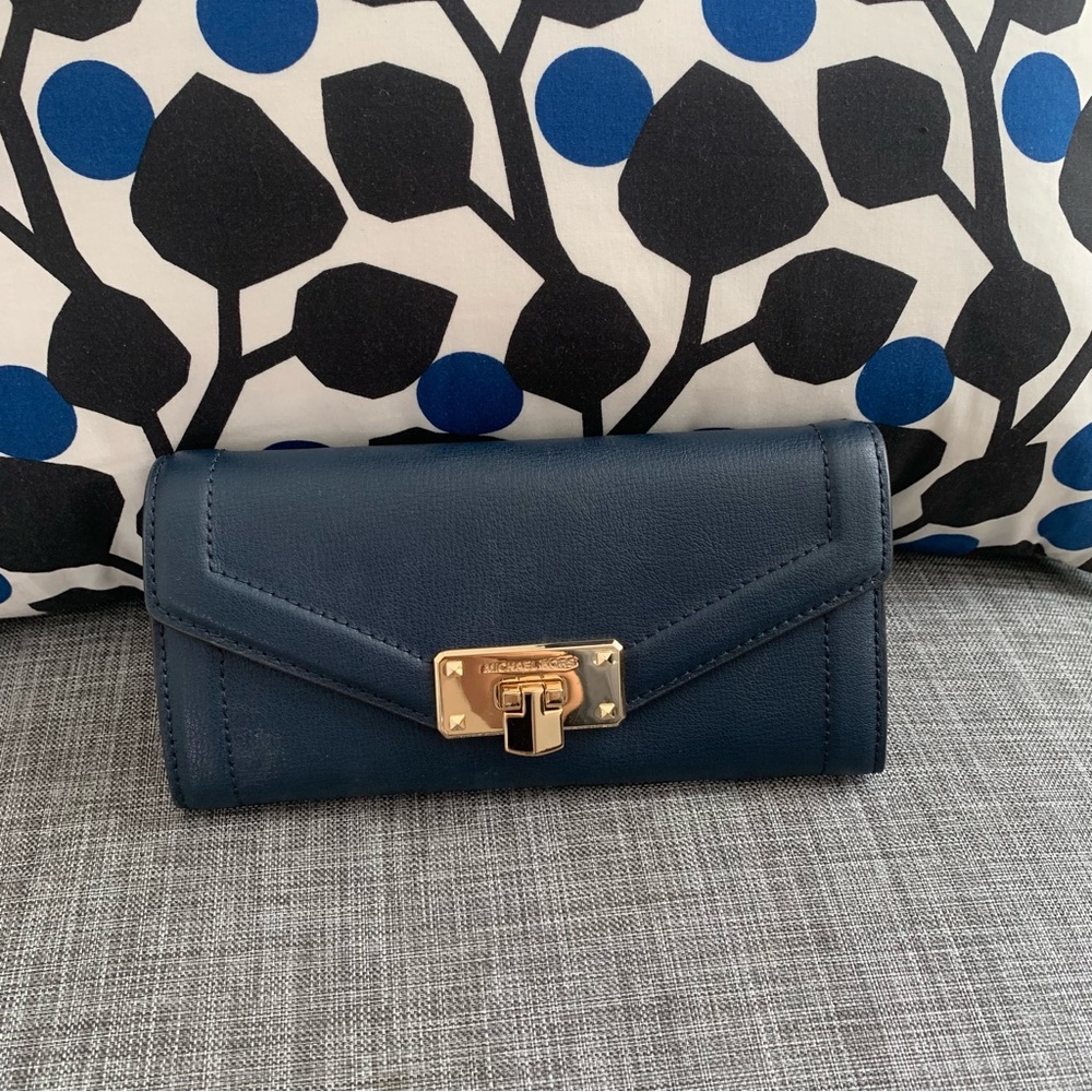 Michael Kors Navy Blue Leather Wallet